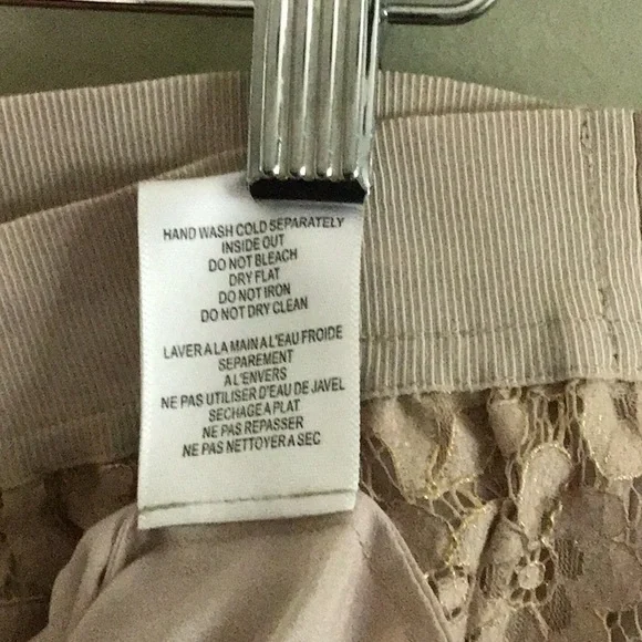 Joie Women’s Lace Pull On Skirt Cream Ivory Metallic L - Picture 8 of 10